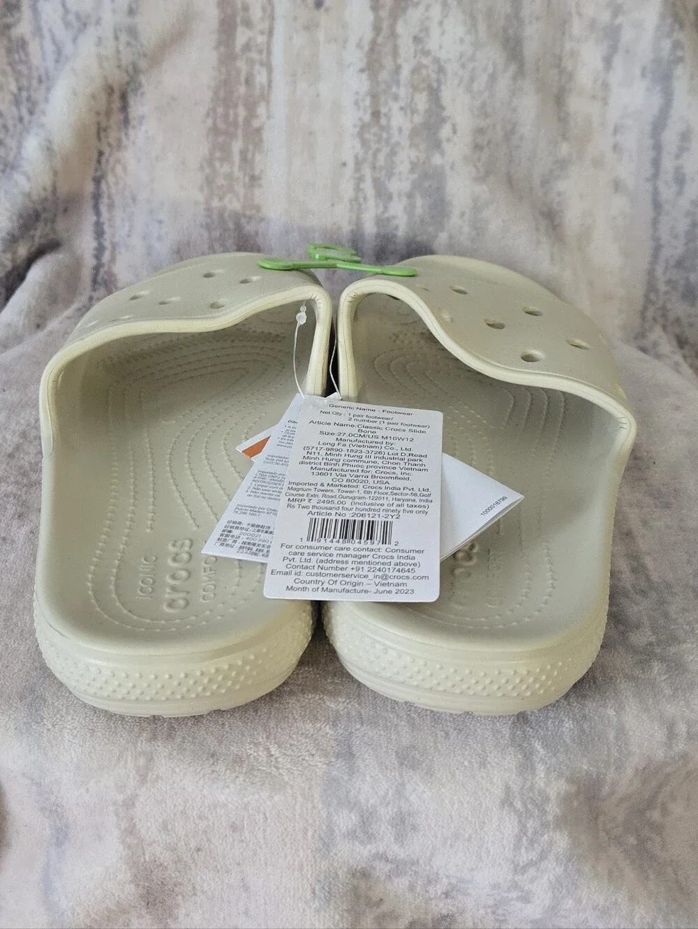 CROCS Cream Slide Sandals 8 M / 10 WCrocs Classic Slide Bone M8 W10 Jibbitz Sand